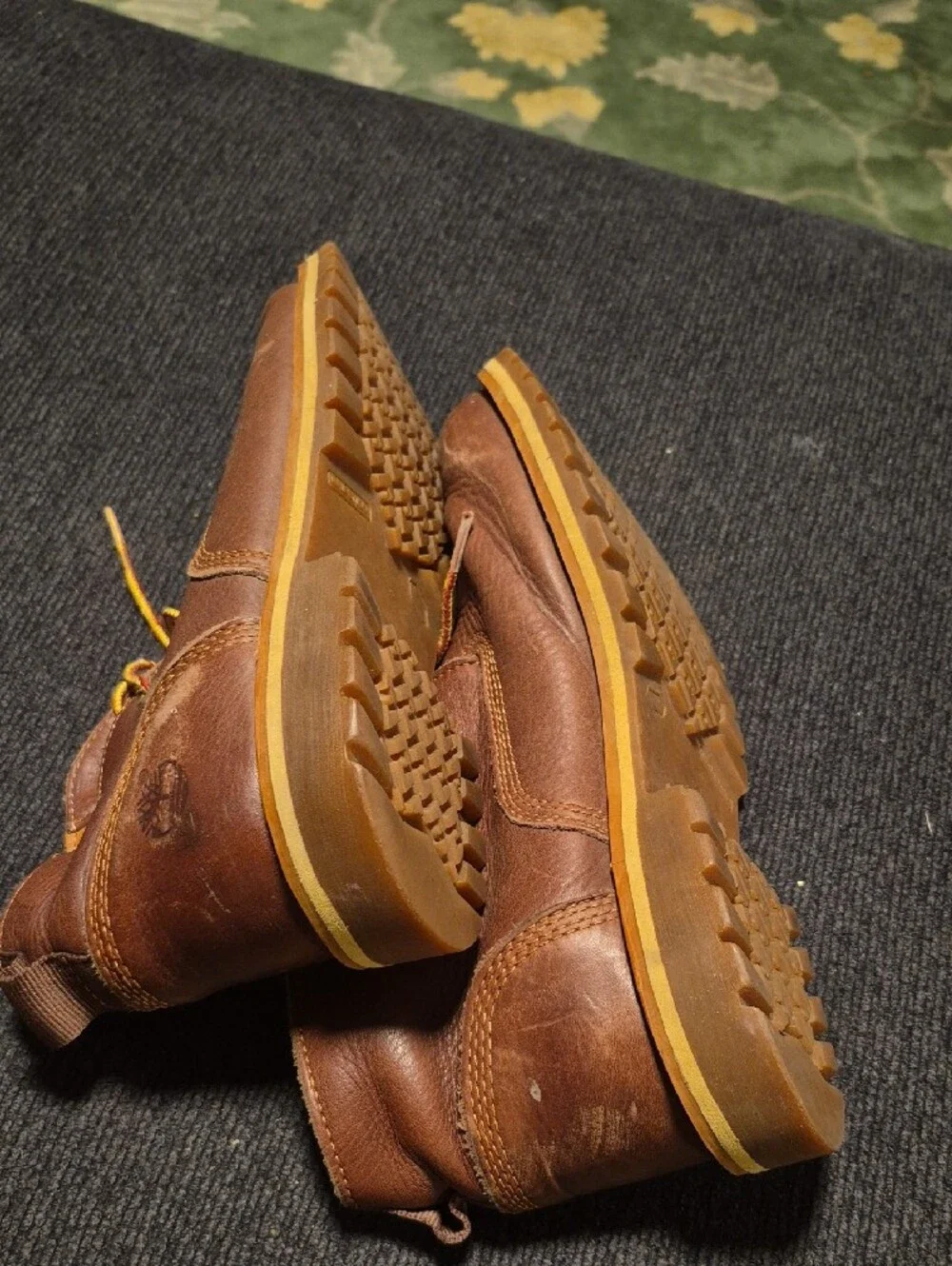 Timberland Brown Leather Chukka Boots with Yellow Accent Laces